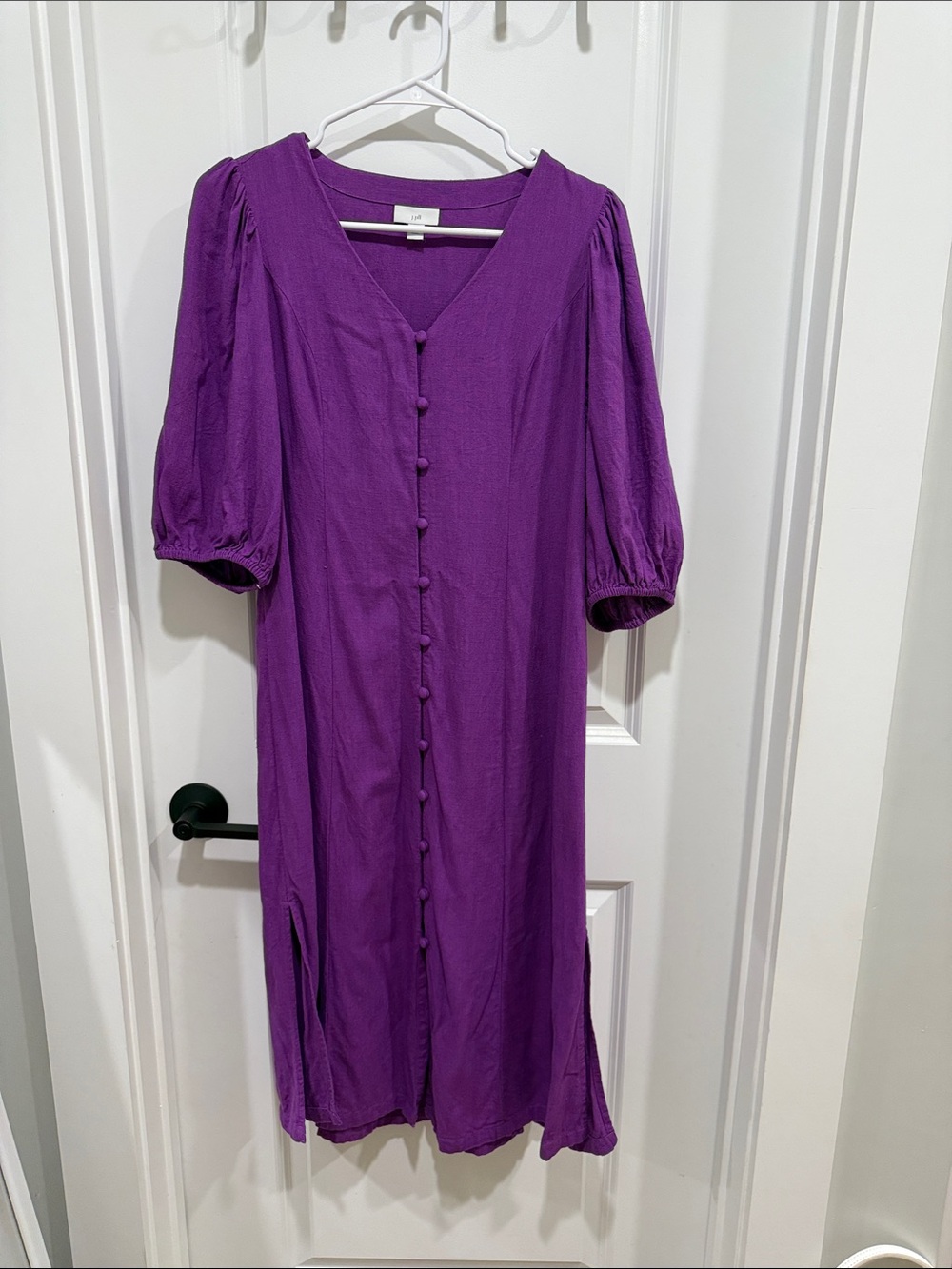 J. Jill Purple Button-Front Midi Dress